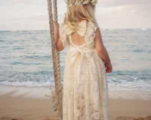 flower girl beach wedding