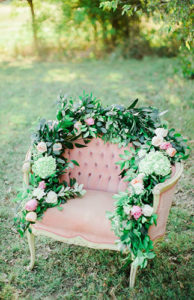 vintage chair with florals event 