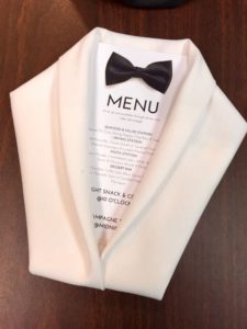 Wedding tuxedo napkin