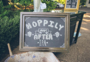 hoppily ever after wedding sign