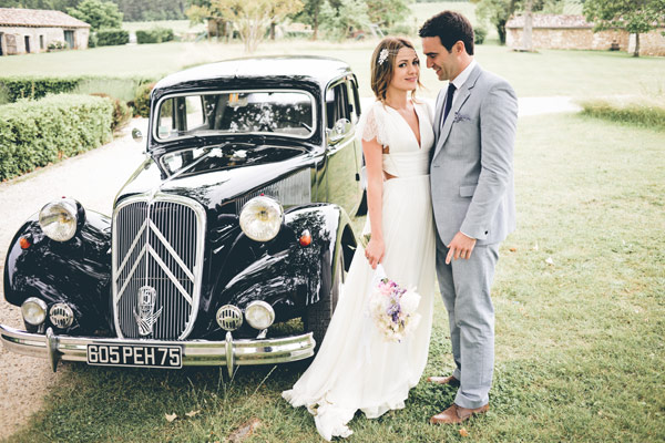 classic car at wedding