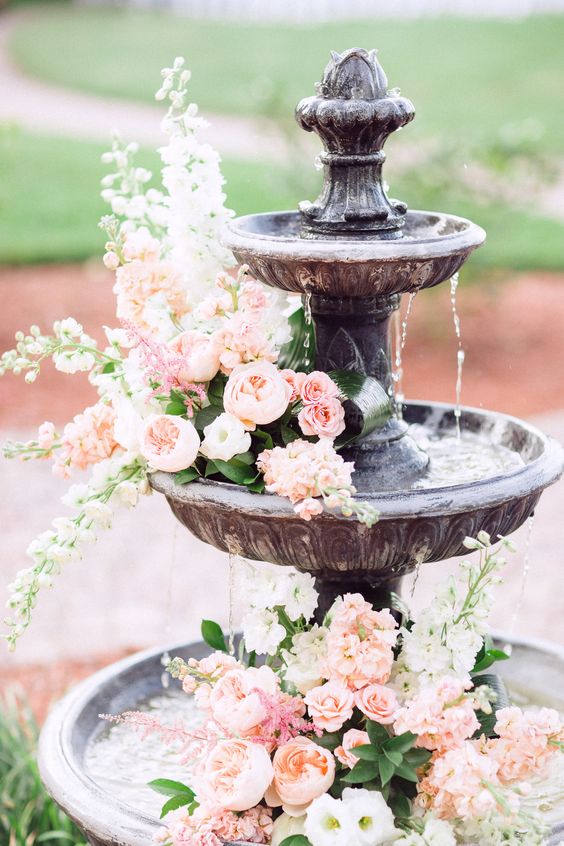 Pinterest wedding fountain florals